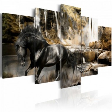 Quadro - Tempo nebbioso sulla cascata - 100x50