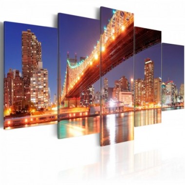 Quadro - Riflessi dorati: New York - 100x50