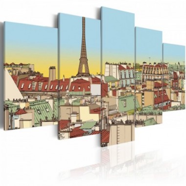 Quadro - Immagini idilliaca di Parigi - 100x50