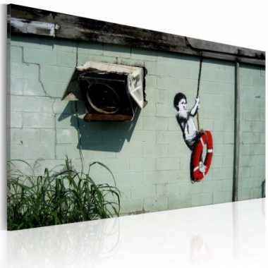 Quadro - Bambino in altalena (Banksy) - 60x40