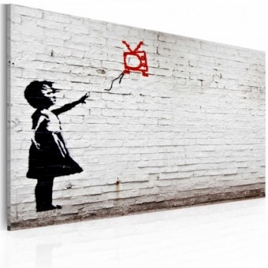 Quadro - Bambina con televisore (Banksy) - 60x40
