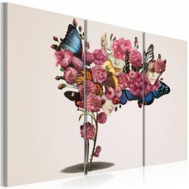 Quadro - Farfalle, fiori e carnevale - 90x60