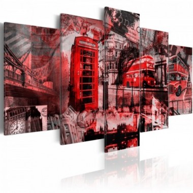 Quadro - Collage londinese: 5 pezzi - 100x50