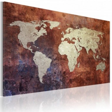 Quadro - Mappa del mondo rugginosa - 60x40