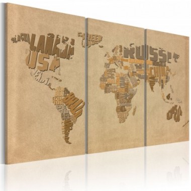 Quadro - Vecchia mappa del mondo: trittico - 120x80