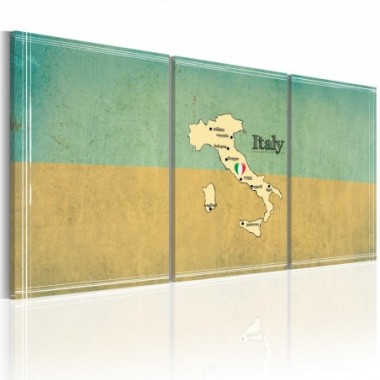 Quadro - carta stradale: Italia - 120x60