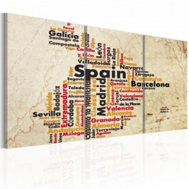 Quadro - Spagna: mappa dai colori della bandiera...