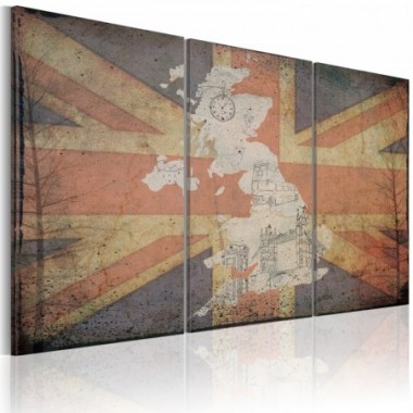 Quadro - Mappa di Gran Bretagna: trittico - 120x80