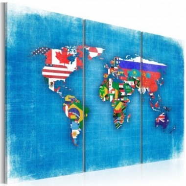 Quadro - Bandiere del mondo: trittico - 120x80