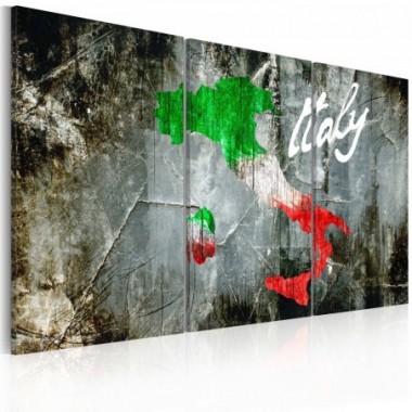 Quadro - Mappa artistica d'Italia: trittico - 60x40