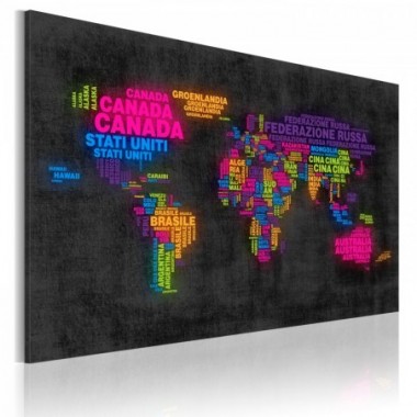 Quadro - Mappa del mondo: nomi dei paesi in italiano...