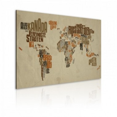 Quadro - Mappa del Mondo (lingua tedesca) - 120x80