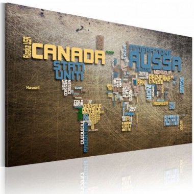 Quadro - Mappa del Mondo (lingua italiana) - 120x80