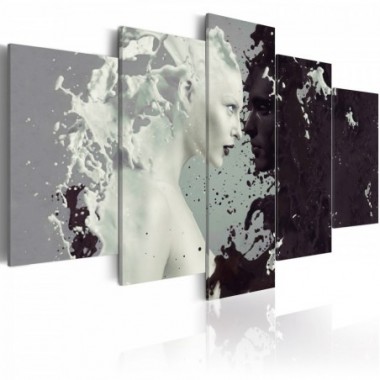 Quadro - Black or white? - 5 pieces - 200x100