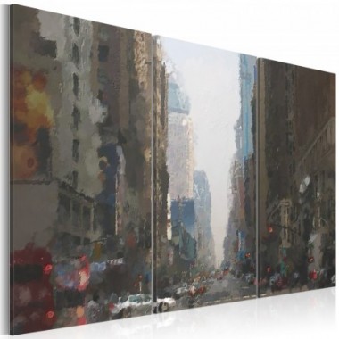 Quadro - Rainy city behind the glass - 120x80