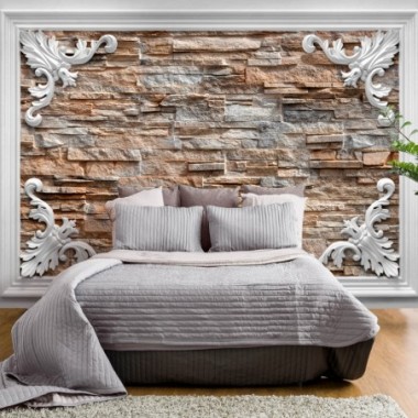 Fotomurale - Brick in the Frame (Brown) - 350x245