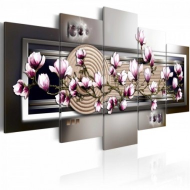Quadro - Magnolia e giardino zen - 100x50
