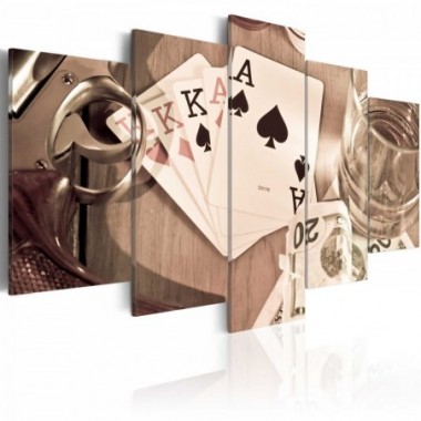 Quadro - Notte di poker - seppia - 100x50