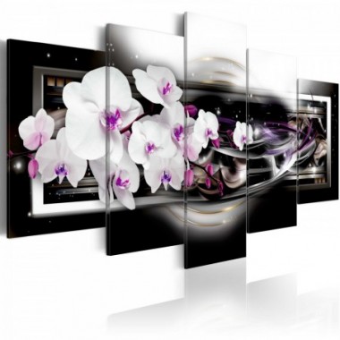 Quadro - Orchidee su sfondo nero - 100x50