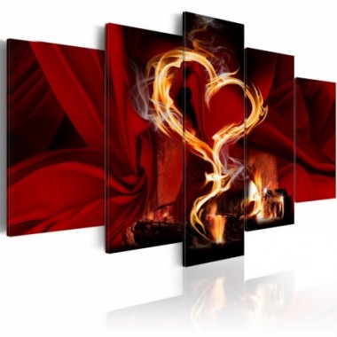 Quadro - Flames of love: heart - 100x50