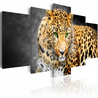 Quadro - Leopardo con occhi verdi - 100x50