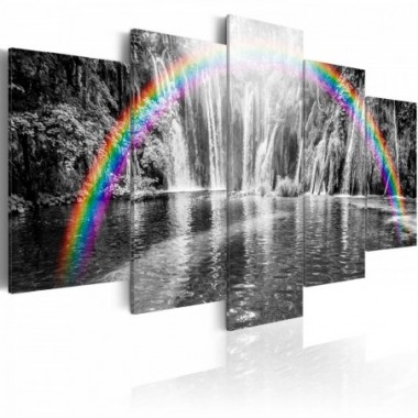 Quadro - Arcobaleno sul grigio - 100x50