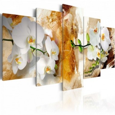 Quadro - Vernice marrone e orchidea - 100x50