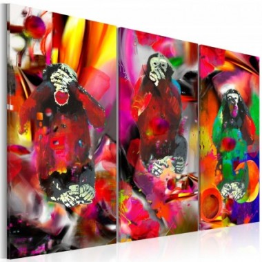 Quadro - Crazy Monkeys - triptych - 90x60