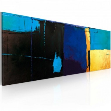 Quadro dipinto - Fascino dell'azzurro - 100x40