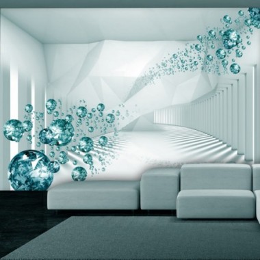 Fotomurale adesivo - Diamond Corridor (Turquoise) -...