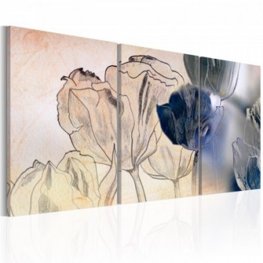 Quadro - Schizzo di tulipani - 120x60