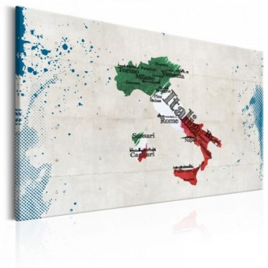 Quadro - Map: Italy - 120x80