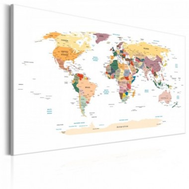 Quadro - World Map: Travel Around the World - 60x40