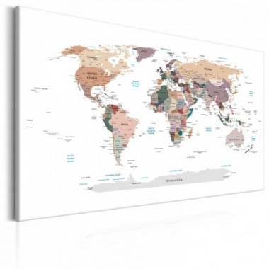 Quadro - World Map: Where Today? - 120x80