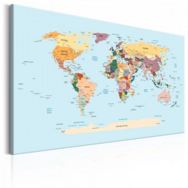Quadro - World Map: Travel with Me - 60x40