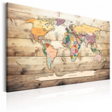 Quadro - World Map: Colourful Continents - 60x40