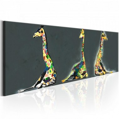 Quadro - Colourful Giraffes - 120x40