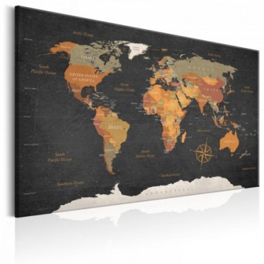 Quadro - World Map: Secrets of the Earth - 60x40