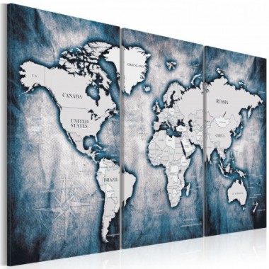 Quadro - World Map: Ink Triptych - 120x80