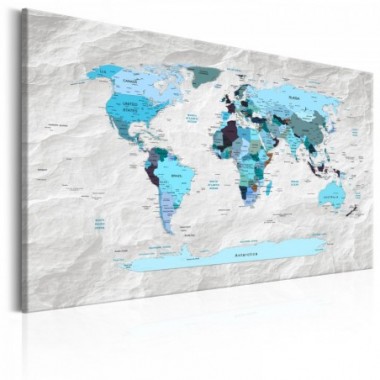 Quadro - World Map: Blue Pilgrimages - 60x40