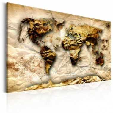Quadro - Map: Leonardo da Vinci inspiration - 90x60