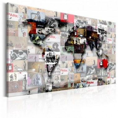 Quadro - Map: Banksy inspiration - 60x40