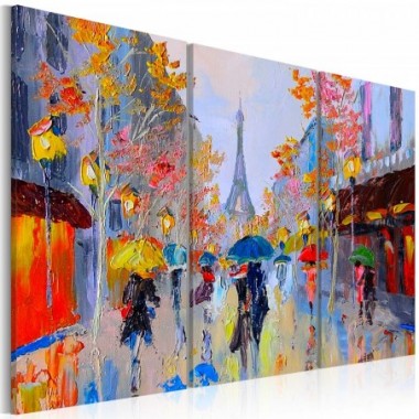 Quadro dipinto - Rainy Paris - 60x40