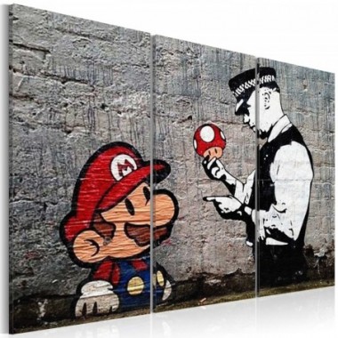Quadro - Super Mario Mushroom Cop by Banksy - 120x80