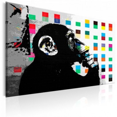 Quadro - Banksy The Thinker Monkey  - 60x40