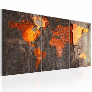 Quadro - World Map: Rusty World - 60x30