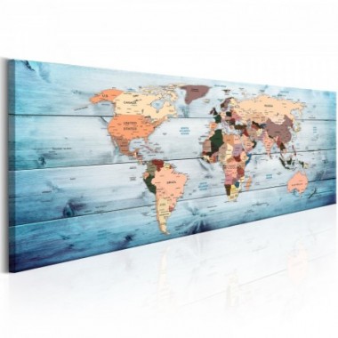 Quadro - World Maps: Sapphire Travels - 135x45