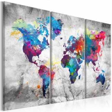 Quadro - Maps: Grey Style - 90x60