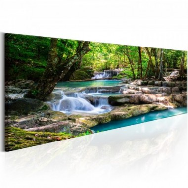 Quadro - Nature: Forest Waterfall - 120x40