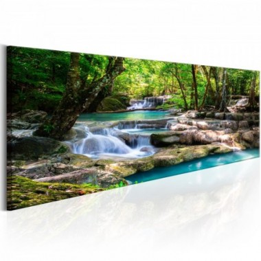 Quadro - Nature: Forest Waterfall - 120x40